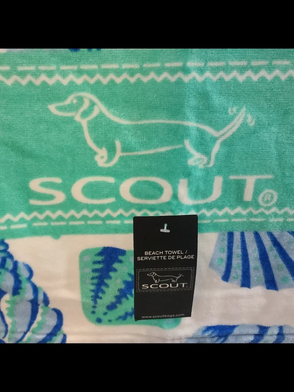 SCOUT Brand Pool BEACH TOWEL Blanket Bath Sheet Seashell Ocean Beach Seashore